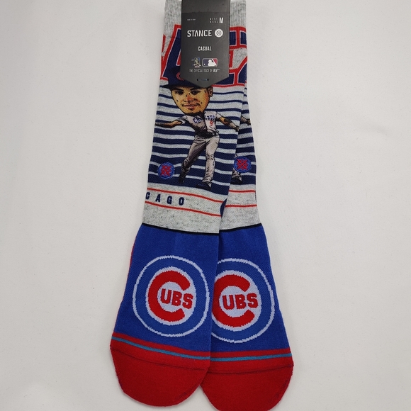 NWT Stance x MLB St Louis Cardinals JAVIER BAEZ BIG HEAD Crew Socks size M 6-8.5 - Picture 9 of 12